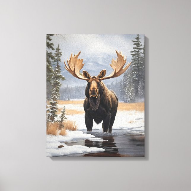   Yellowstone Moose Canvas Art (Front)