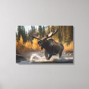   Yellowstone Moose Canvas Art