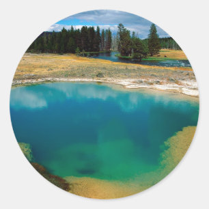 Yellowstone Morning Glory Pool Wyoming Classic Round Sticker