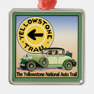 Yellowstone National Auto Trail Metal Tree Decoration