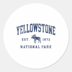 Yellowstone National Park 1872 Hiking Womens Mens Classic Round Sticker