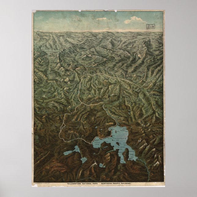 Yellowstone National Park 1895 Panoramic Map Poster (Front)