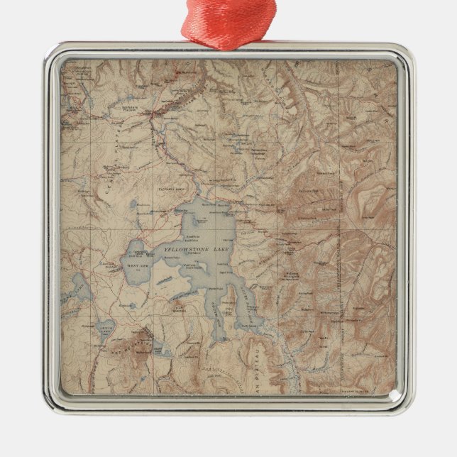 Yellowstone National Park 2 Metal Tree Decoration (Front)