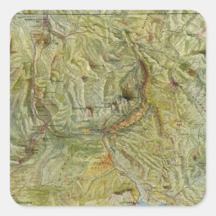 Yellowstone National Park 2 Square Sticker