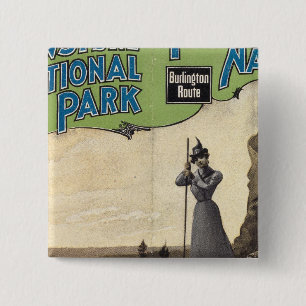 Yellowstone National Park 3 15 Cm Square Badge