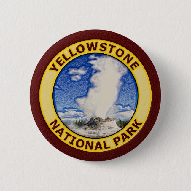 Yellowstone National Park 6 Cm Round Badge (Front)