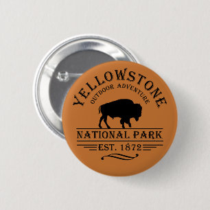 yellowstone national park 6 cm round badge