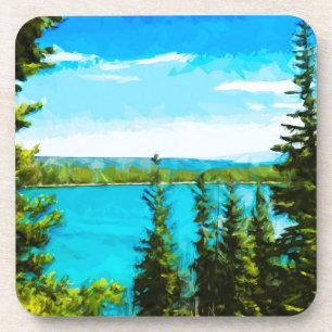 Yellowstone National Park Abstract Impressionism Coaster