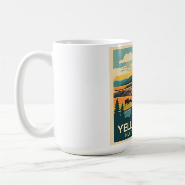 Yellowstone National Park Adventure Design Coffee Mug (Left)