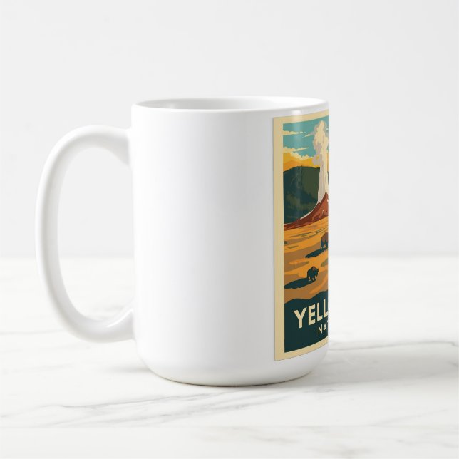 Yellowstone National Park Adventure Design Coffee Mug (Left)