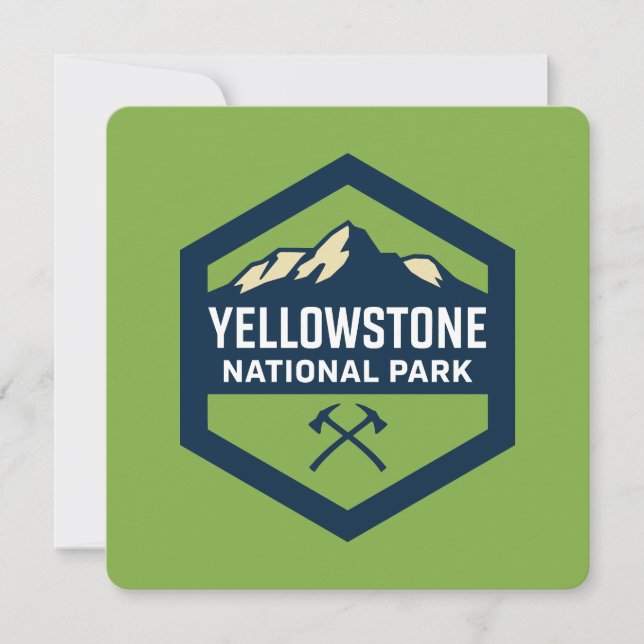 Yellowstone National Park Badge Logo Invitation (Front)