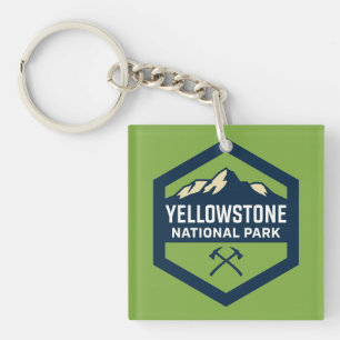 Yellowstone National Park Badge Logo Key Ring