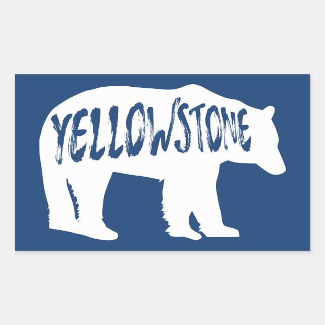 Yellowstone National Park Bear Rectangular Sticker (Front)