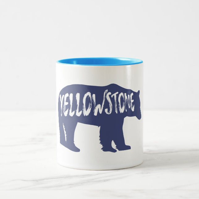 Yellowstone National Park Bear Two-Tone Coffee Mug (Center)
