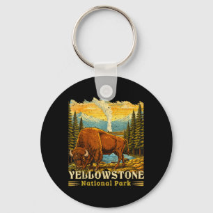 Yellowstone National Park Bison Buffalo Cows Key Ring