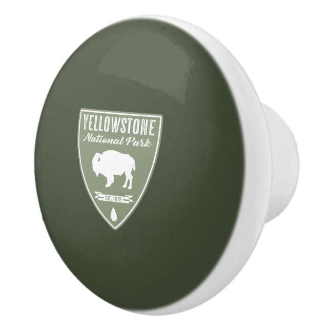 Yellowstone National Park Bison Ceramic Knob (Right)