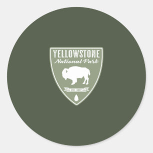 Yellowstone National Park Bison Classic Round Sticker