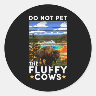 Yellowstone National Park Bison Do Not Pet The Flu Classic Round Sticker