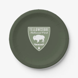 Yellowstone National Park Bison Paper Plate