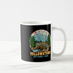 Yellowstone National Park Bison Retro Hiking Campi Coffee Mug