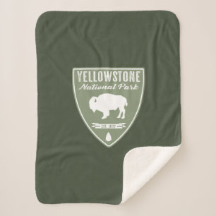 Yellowstone National Park Bison Sherpa Blanket