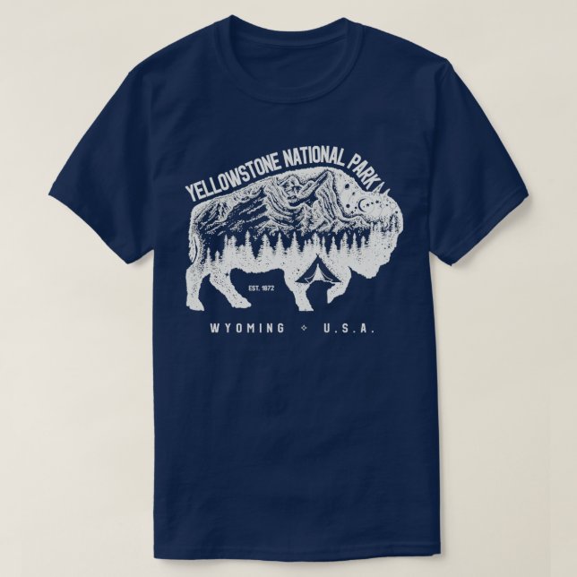 Yellowstone National Park Bison T-Shirt (Design Front)