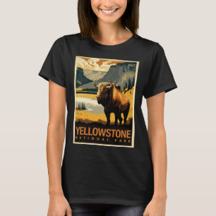 Yellowstone National Park  Bison Vintage Poster T-Shirt