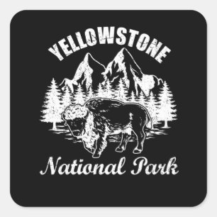 Yellowstone National Park Bison Yellowstone Square Sticker