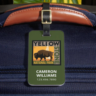 Yellowstone National Park   Buffalo Luggage Tag