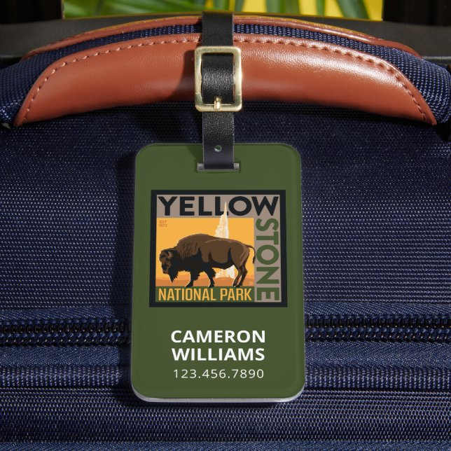 Yellowstone National Park | Buffalo Luggage Tag (Front Insitu 2)