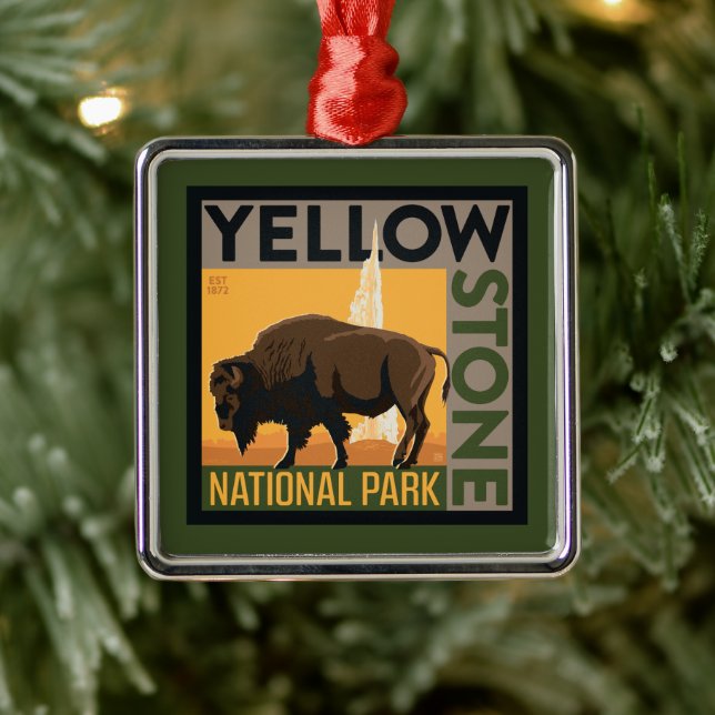 Yellowstone National Park | Buffalo Metal Tree Decoration (Tree)