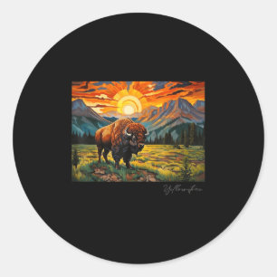 Yellowstone National Park Camping Hiking Outdoors Classic Round Sticker
