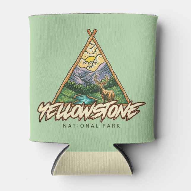 Yellowstone National Park Can Cooler (Front)