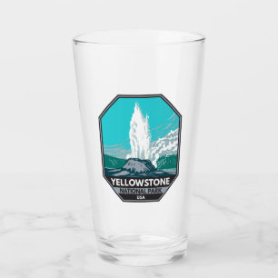 Yellowstone National Park Castle Geyser Vintage  Glass