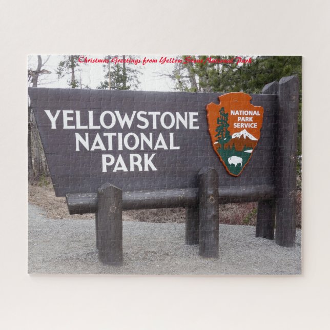 Yellowstone National Park.Christmas Greetings Jigsaw Puzzle (Horizontal)