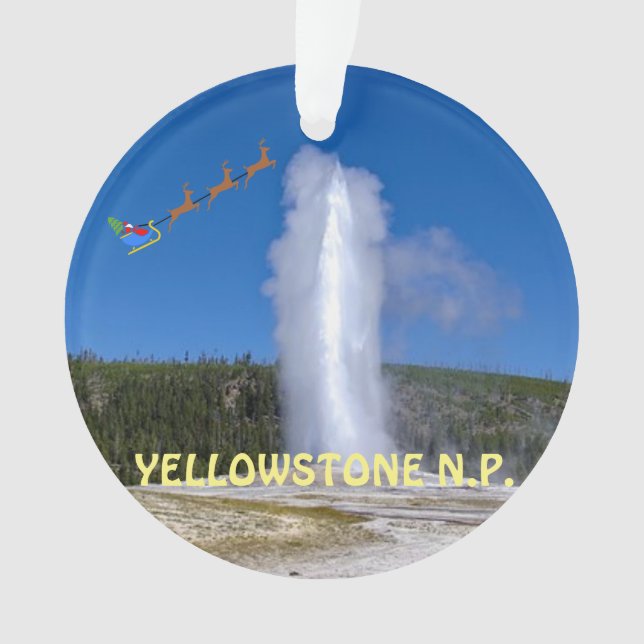 Yellowstone National Park Christmas Ornament (Front)