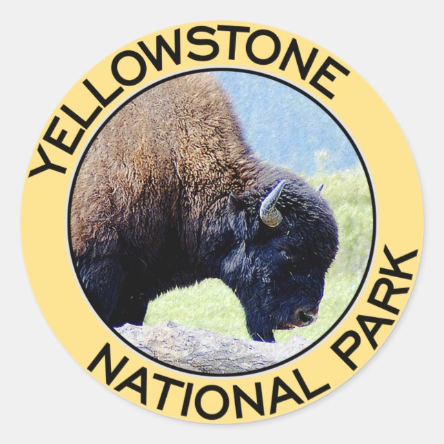 Yellowstone National Park Classic Round Sticker (Front)