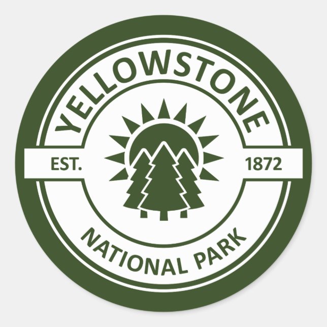 Yellowstone National Park Classic Round Sticker (Front)