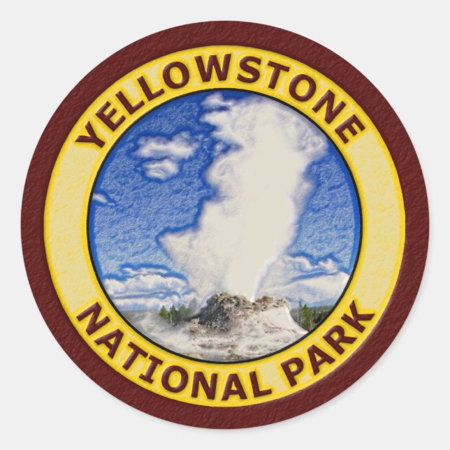 Yellowstone National Park Classic Round Sticker (Front)