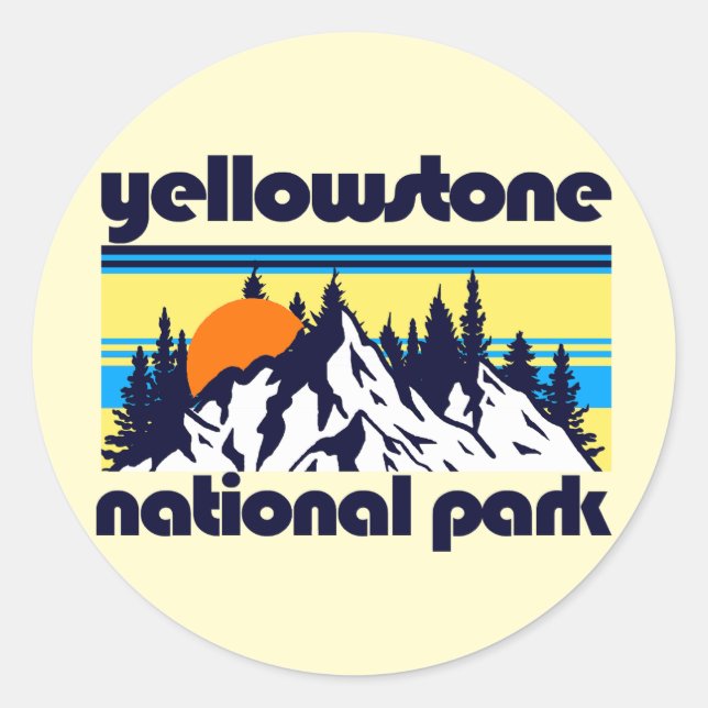 Yellowstone National Park Classic Round Sticker (Front)