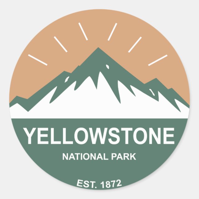 Yellowstone National Park Classic Round Sticker (Front)
