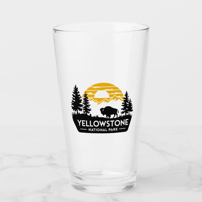 Yellowstone National park Drinking Glass Tumbler (Front)