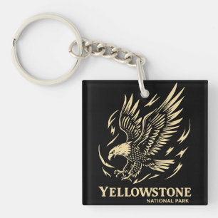 Yellowstone National Park Eagle Vintage Key Ring
