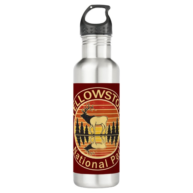 Yellowstone National Park Elk 710 Ml Water Bottle (Front)