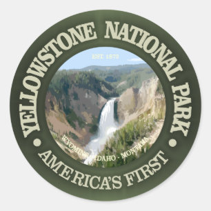 Yellowstone National Park (falls) Classic Round Sticker
