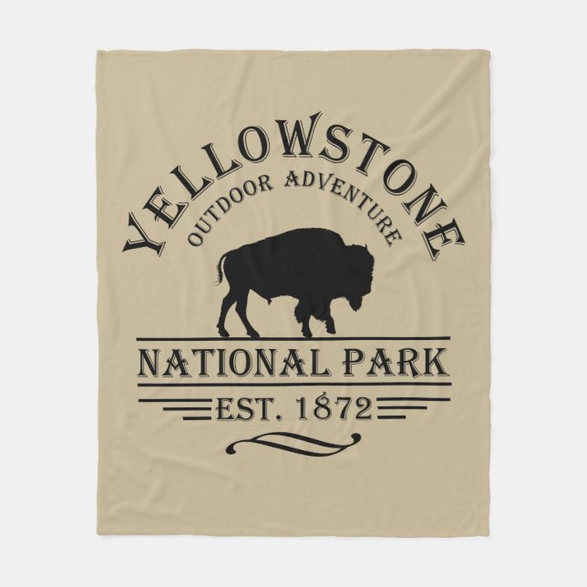 Yellowstone national park fleece blanket (Front)