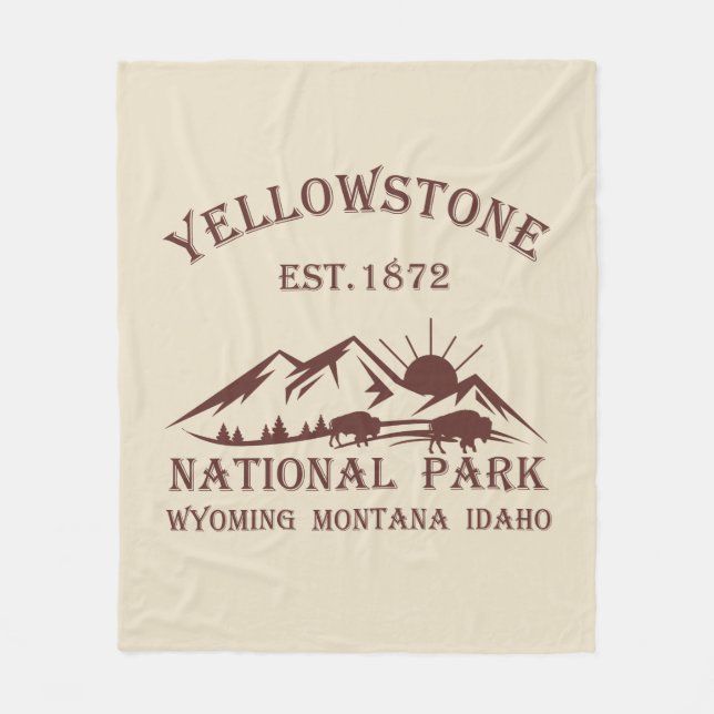 Yellowstone national park fleece blanket (Front)
