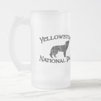 Yellowstone National Park Frosted Glass Beer Mug