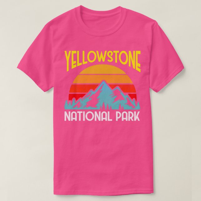 Yellowstone National Park Funny Sunset Camping Gif T-Shirt (Design Front)