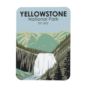 Yellowstone National Park Gibbon Falls Vintage  Magnet